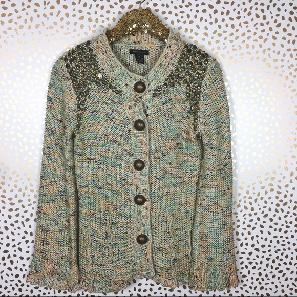 BCBGMaxAzria Sweaters - BCBGmaxazria Beaded Chunky Knit Cardigan
